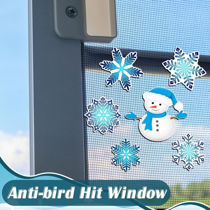 Konohan 12 Pcs/6 Pairs Winter Snowflake Screen Door Magnets Snowman Double Sided Screen Door Magnet Flexible Protector Decorative Screen Magnets for Window Screen Sliding Doors - Image 5
